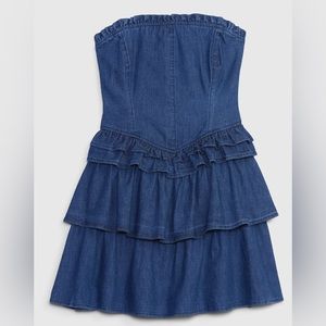 Gap x LoveShackFancy Denim Corset Mini Dress size 4